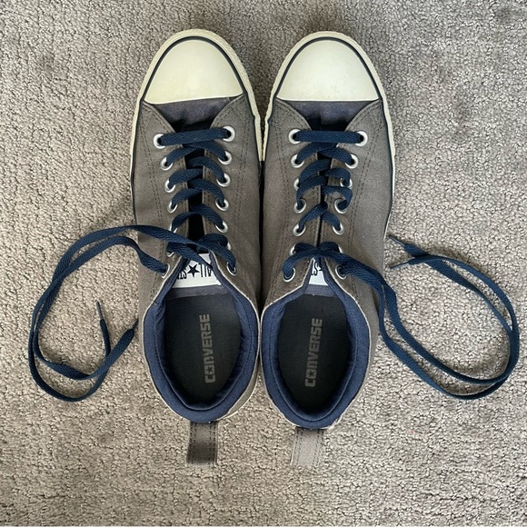 Converse Chuck Taylor All-Star Lows, Grey/Blue Size 10 with blue piping - Picture 2 of 11